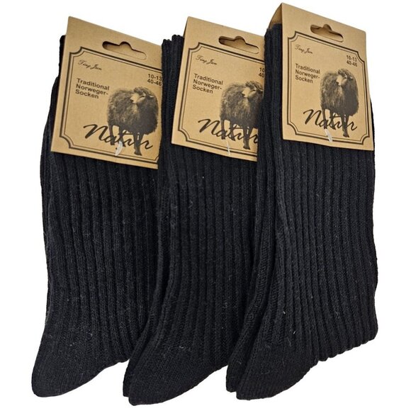 Men Wool Blend Socks Size 10-13 Norweger Warm Winter Boot Thermal Crew Socks NWT - Picture 1 of 2